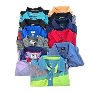 mens medium golf polo shirt Lot Of 12 Mixed Brands